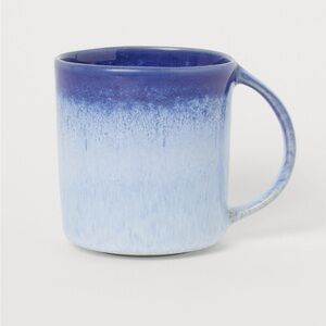 H&M BLUE STONEWARE MUG COFFEE MUG NEW